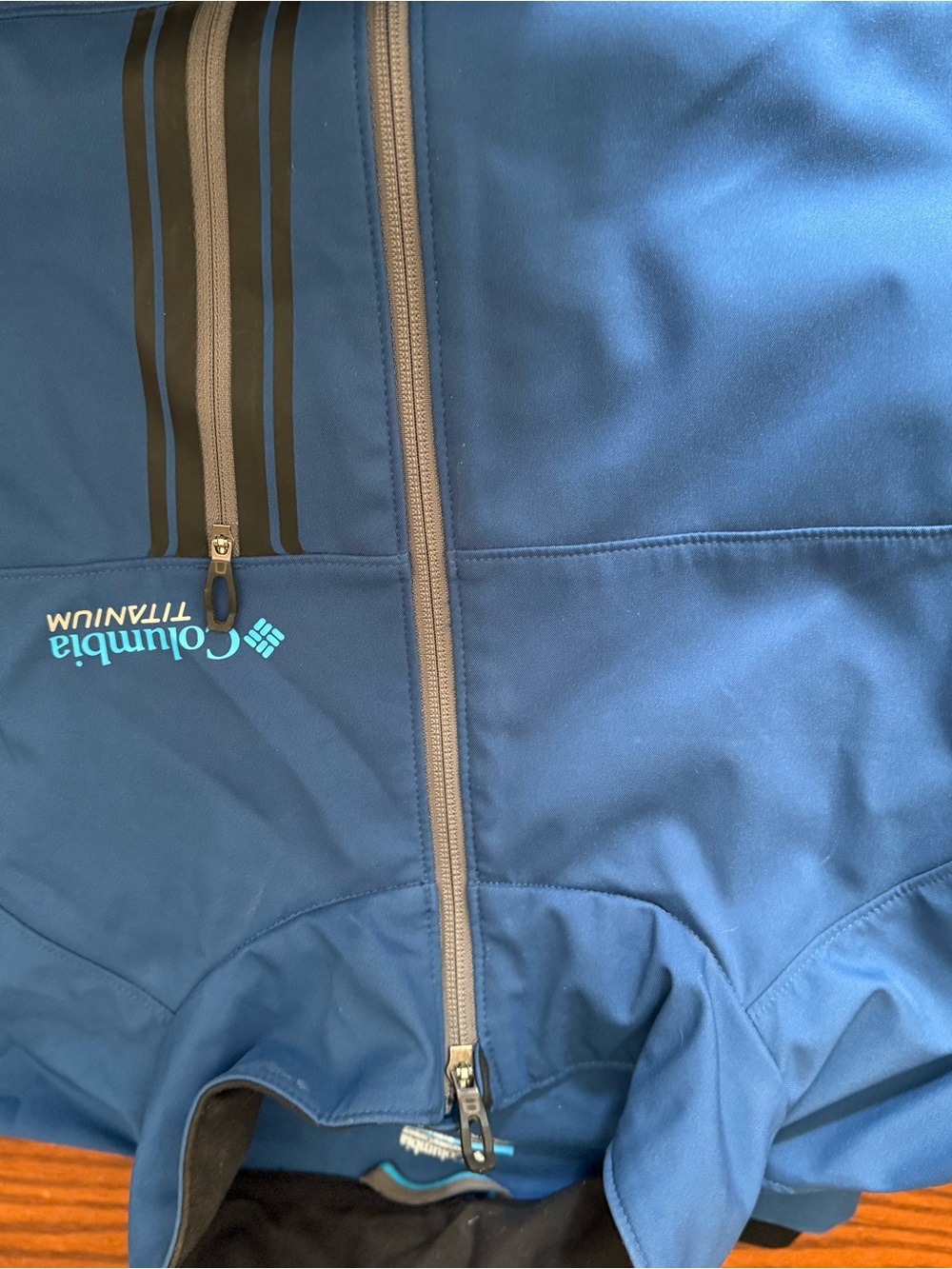 Columbia Blue Titanium Softshell Jacket with Black Accents